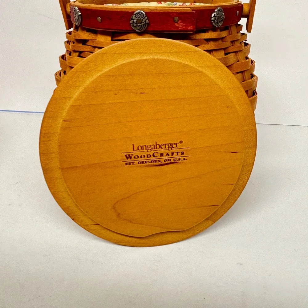 Vintage Longaberger Basket Lid Tournament of Roses Pasadena Floral Liner 2004